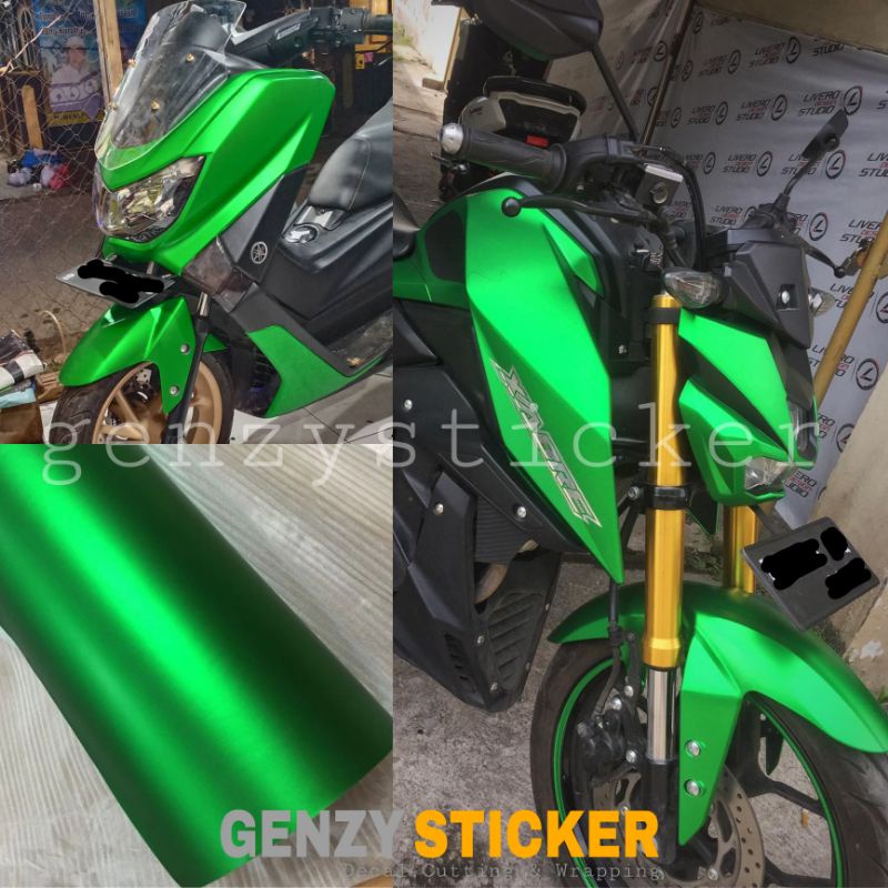 stiker skotlet hijau satin sticker scotlite hijau chrome doff krom dop