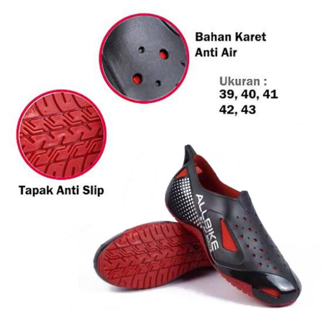 Sepatu Sepeda ALL BIKE AP Boots Sepatu Karet Motor Anti Air 100% Original Terbaru Termurah 44 Hujan