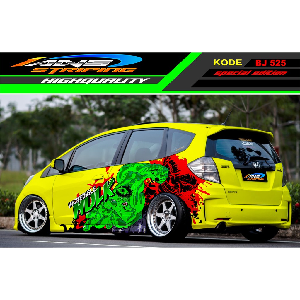 STICKER MOBIL JAZZ BRIO AGYA SIGRA AVANZA / STICKER MOBIL HULK / VARIASI STICKER MOBIL HULK