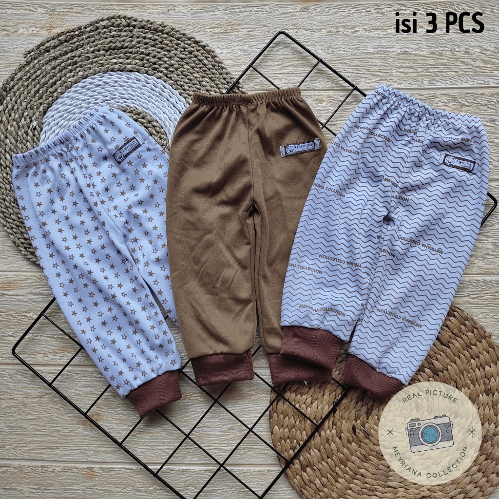 Promo - Seri Coklat 6 PCS Baju Bayi Lengan Panjang dan Celana Panjang Bayi Baru Lahir Meyriana Collection