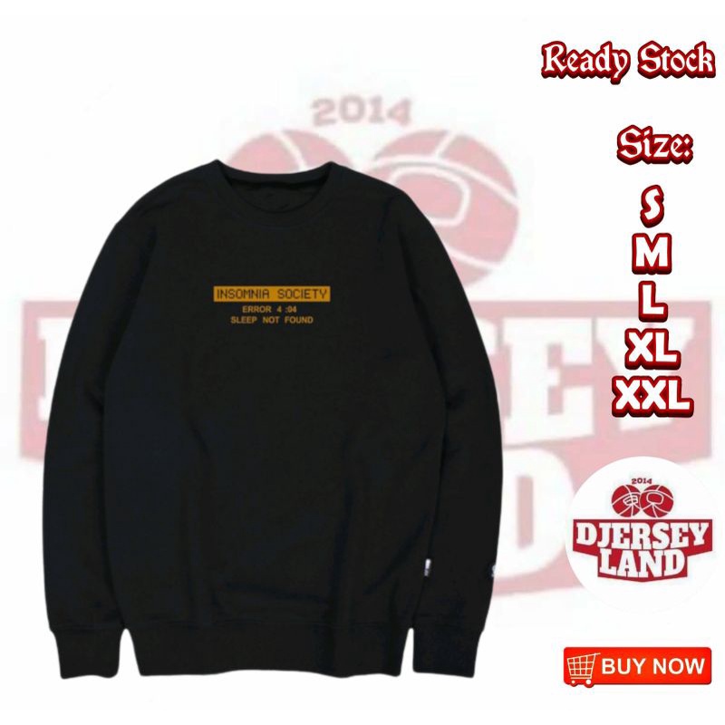 SWEATER CREWNECK UNISEX INSOMNIA SOCIETY COTTON FLEECE
