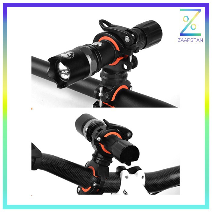 Clamp Penjepit Senter Stang Sepeda 360 Derajat - ZH1035904 - Black/Orange