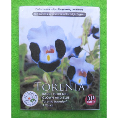 Benih Biji Bunga Torenia Badut Putih Biru Pack - Als Garden