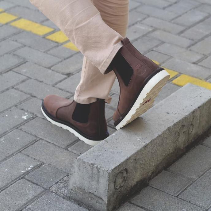 SEPATU BOOTS PRIA BRADLEYS ELAGOS CH BROWN - SEPATU KULIT CHELSEA BOOT