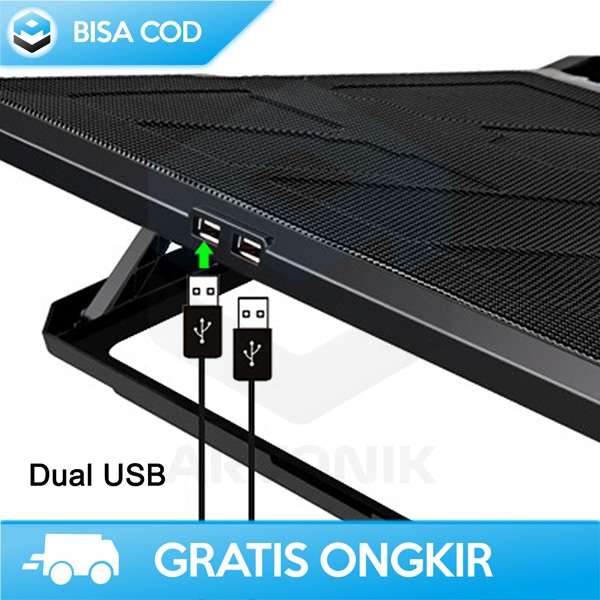 COOLING PAD LAPTOP GAMING 6 FAN ICE COOREL K6 ORIGINAL KIPAS LAPTOP