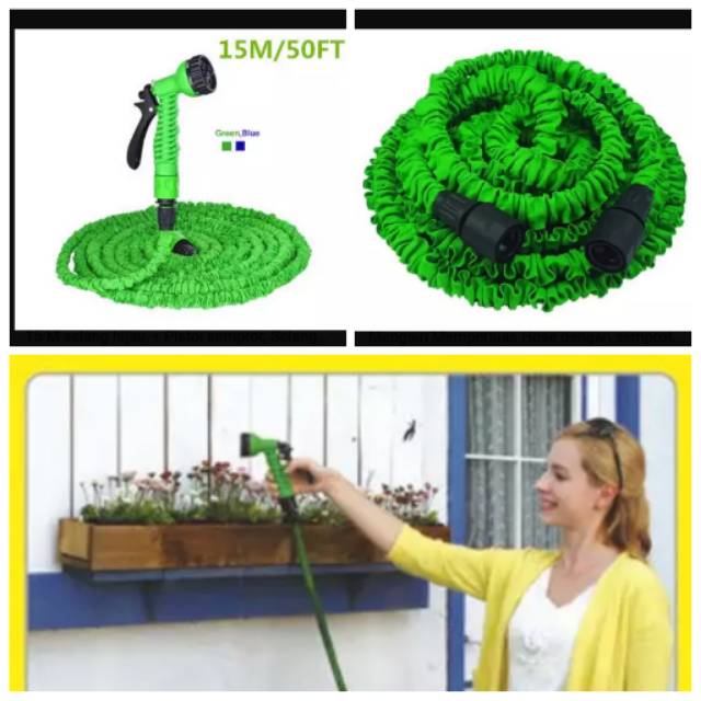 Selang taman ajaib & selang cuci mobil / selang semprot serba guna / magic hose 50ft  15 meter