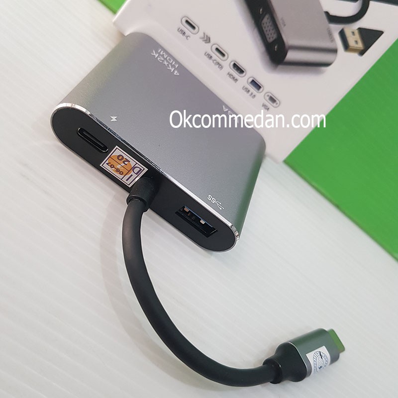 Kabel Konverter USB Tipe-C ke HDMI VGA dan USB 3.0