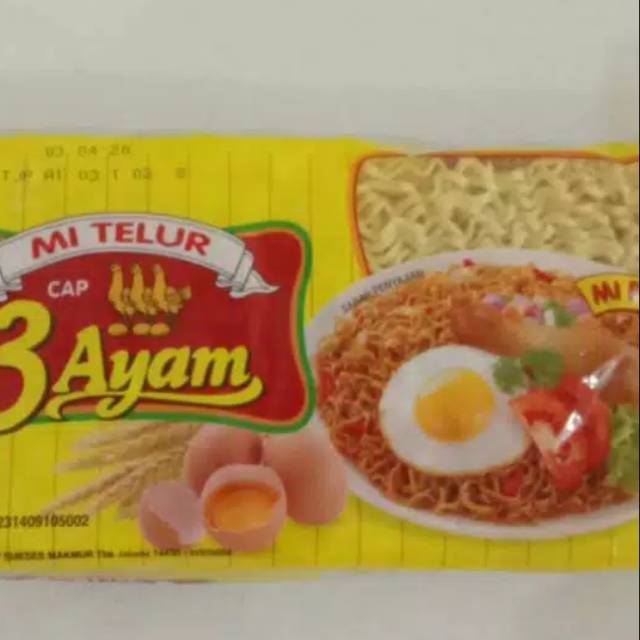 

Mie telor 3 ayam kuning 200 gram