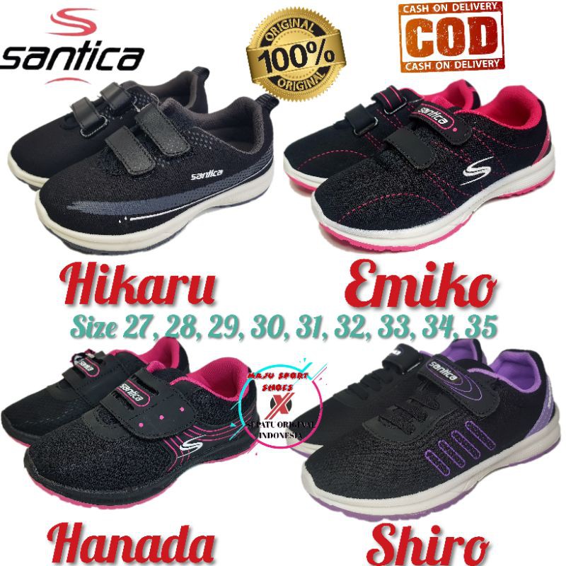 SANTICA HIKARU - Sepatu sekolah anak perempuan , sepatu sneakers santika