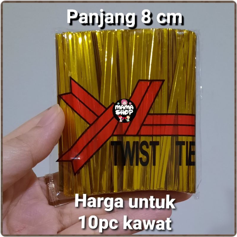 Kawat tali pengikat cakepop coklat lolipop twist tie warna silver dan gold