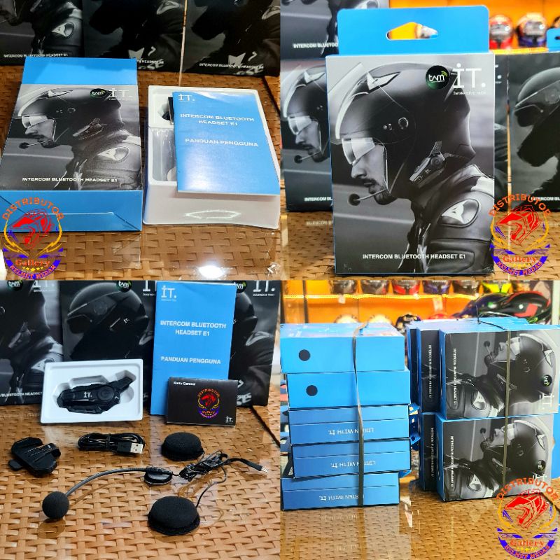 IT Intercom Bluetooth Headset E1-Black-1