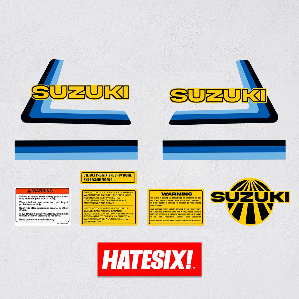 Decal Sticker Stiker Suzuki RM125 RM 125 1979 Hatesix