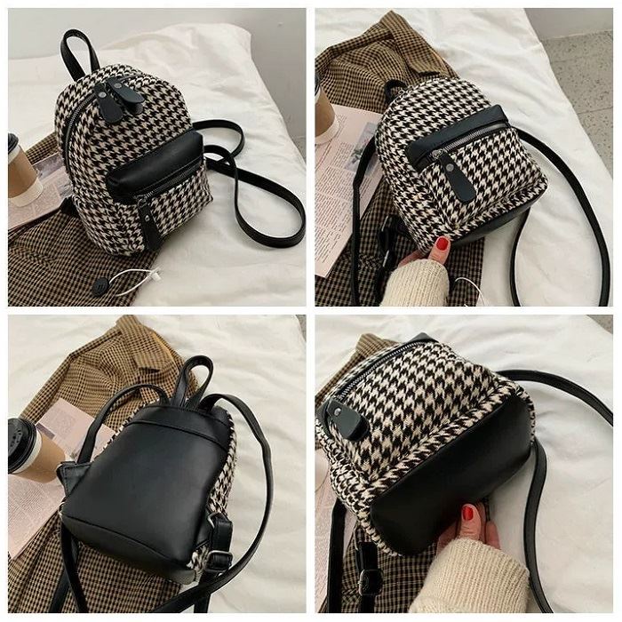 BJ16323 - BLACK/BROWN/KHAKI - TAS RANSEL MOTIF KOTAK KECIL MOZAIK TAS SELEMPANG TAS WANITA FASHION IMPORT MODIS ELEGAN TERMURAH TERLARIS TERBARU BAGSTORE JAKARTA TAS BATAM EL6323 CR7552 JT83145 BQ3278 LT1969 GT1895