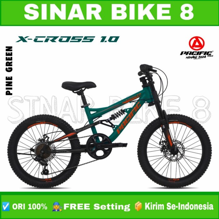 Sepeda Gunung MTB Ukuran 20 Inch X-Cross 1.0 Hi-Ten Steel ( 1 x 7 speed ban 2.50 )