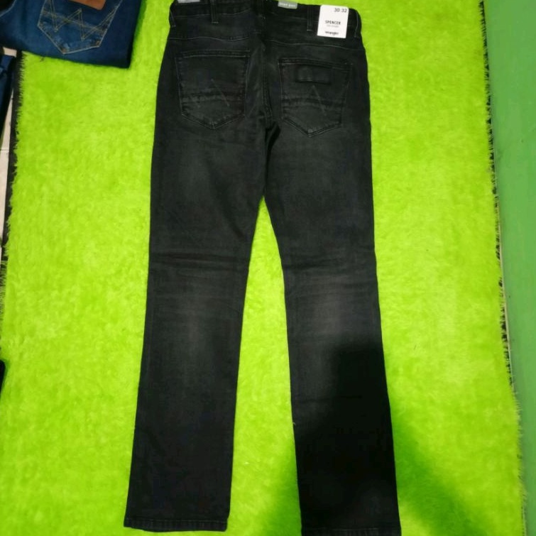 Celana Wrangler spencer Black Wash Denim Original