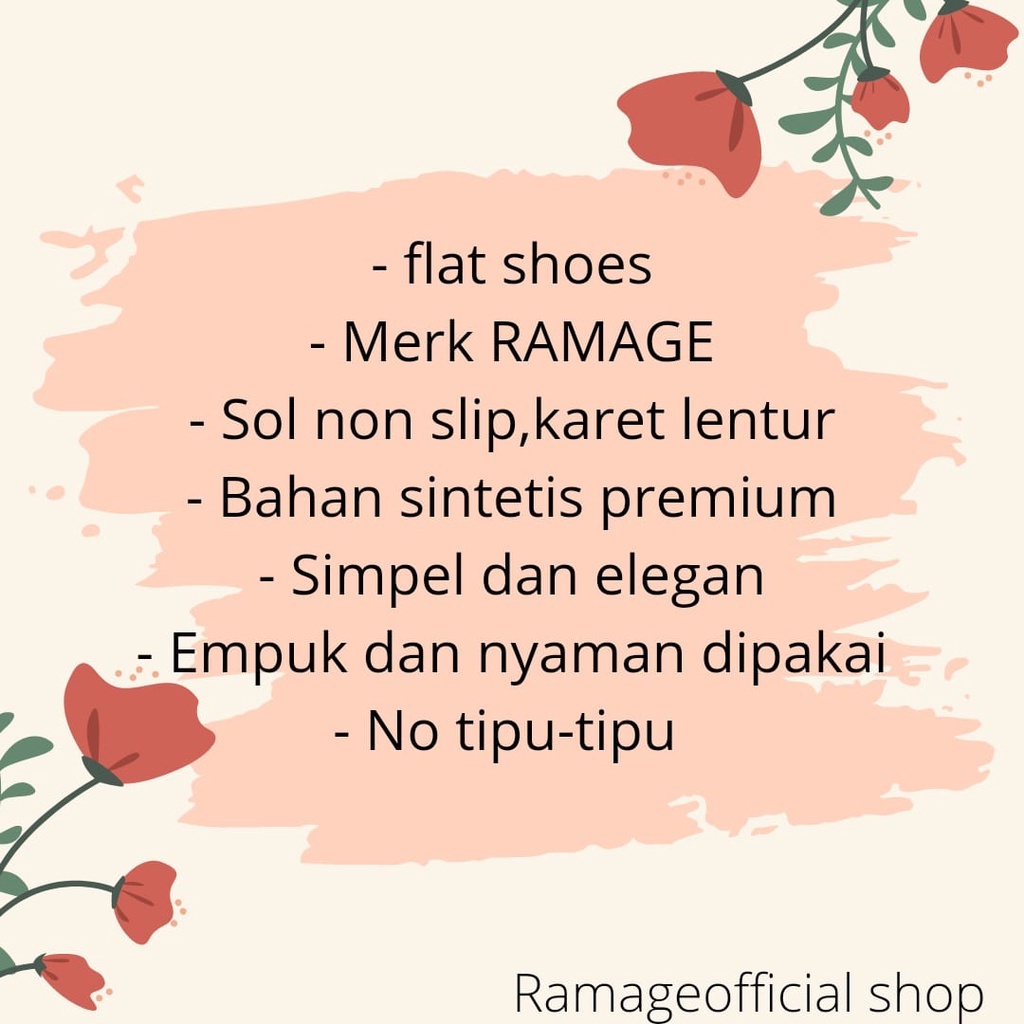 PROMO SALE !!! Flat Shoes Sepatu Wanita Polos Elegant Sol Karet Lentur HS-02