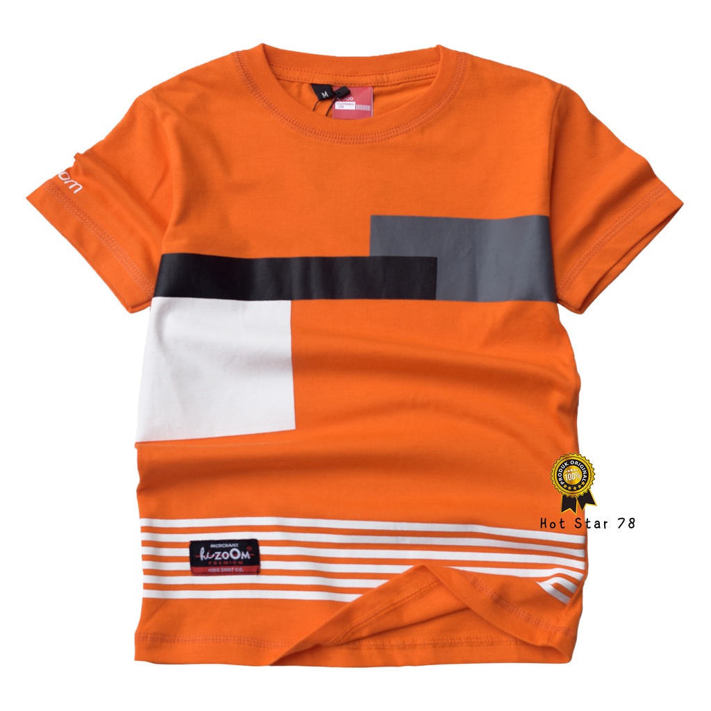 hizoom Baju Kaos Oblong Anak Laki Laki Usia 1-12 Tahun Bahan Katun