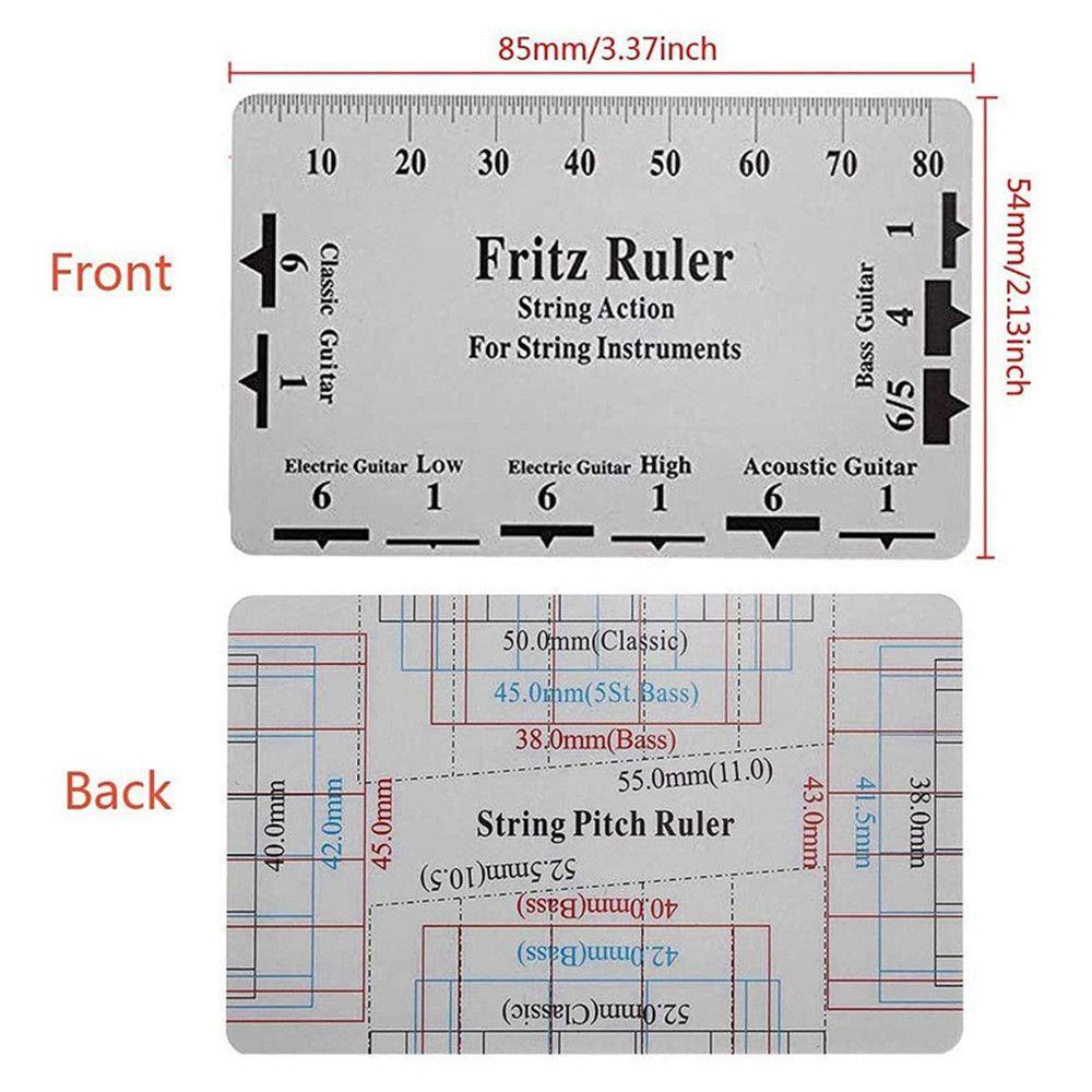 Pineapple Guitar Neck Gauge Acoustic Aksesoris Gitar Elektrik Tepi Lurus Dengan String Action Ruler