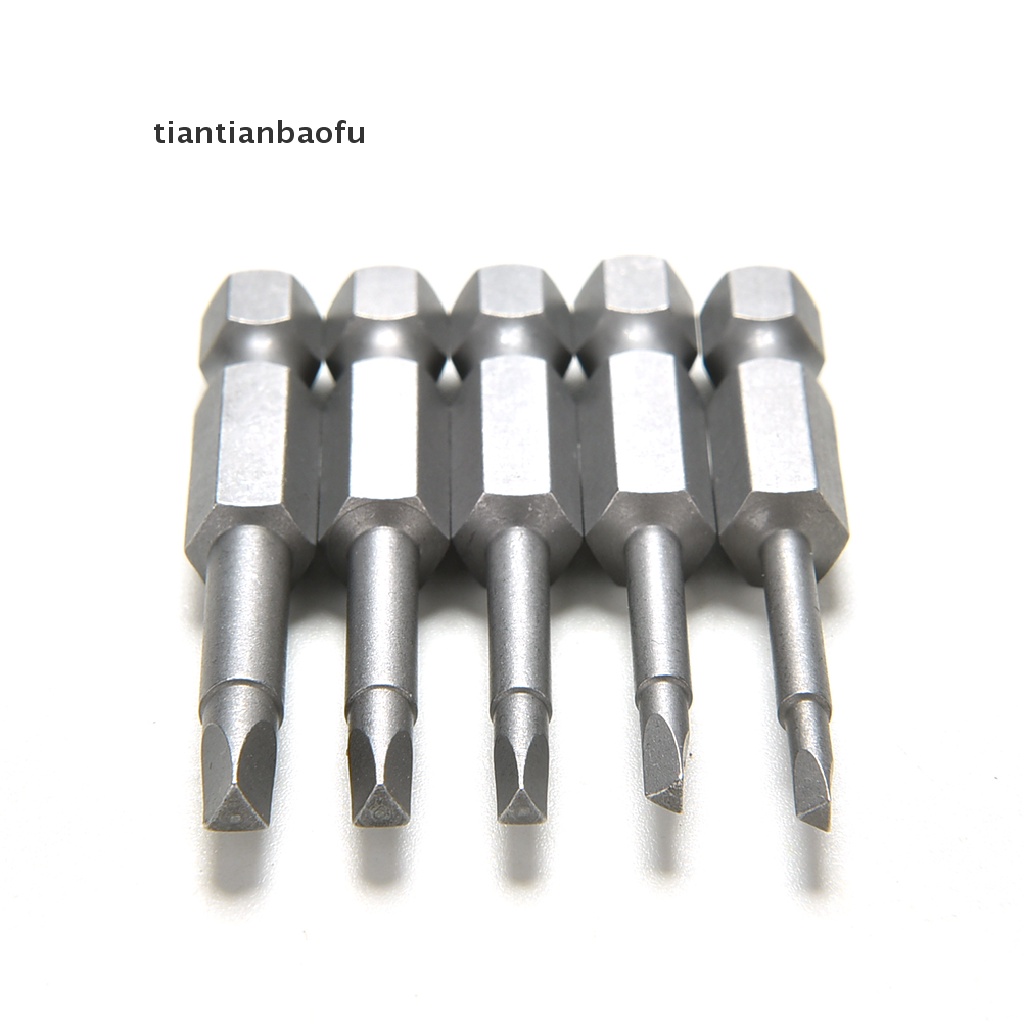 5pcs / Set Kepala Obeng Magnetik Bentuk Segitiga Bahan S2 Steel 1 / 4 Hex Shank 50mm