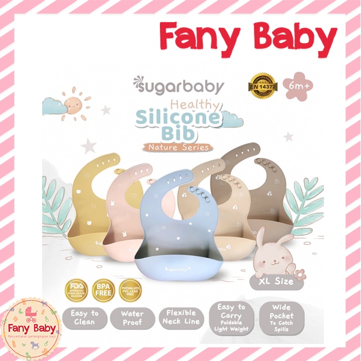 SUGAR BABY HEALTHY SILICONE BIB NATURE SERIES