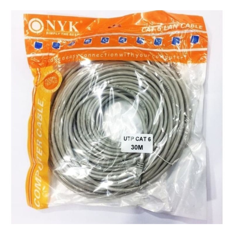 KABEL LAN 30M CAT 6 RG 45 NYK { kabel jaringan siyap pake}