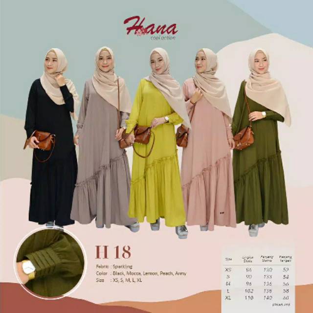 Tula Collection Dress Muslimah Hana 18/ Gamis Hana 18