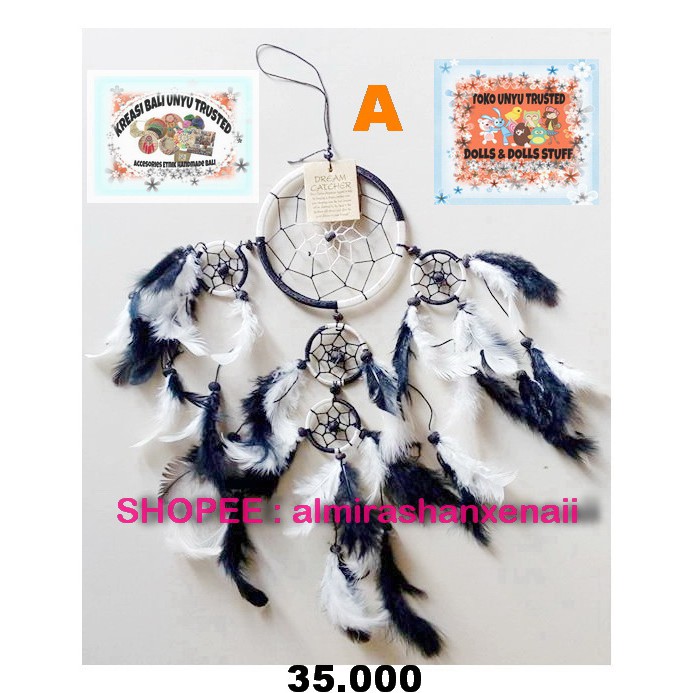 Jual Dreamcatcher Duo Warna Simple BALI Handmade (HIASAN RUMAH CANTIK