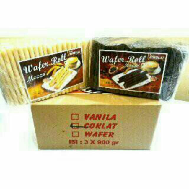 Wafer roll mezzo 900gr ( cokelat , vanila )