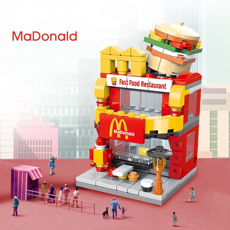 Mainan Balok Bangunan Mini Model Rumah Mcdonald 's Untuk Edukasi Anak