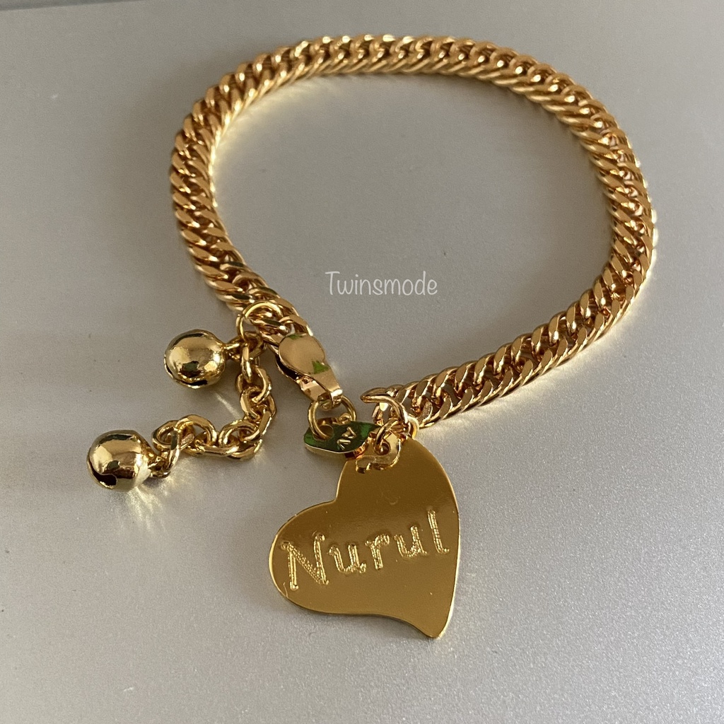 Gelang Gold Nama Rantai Titanium Love