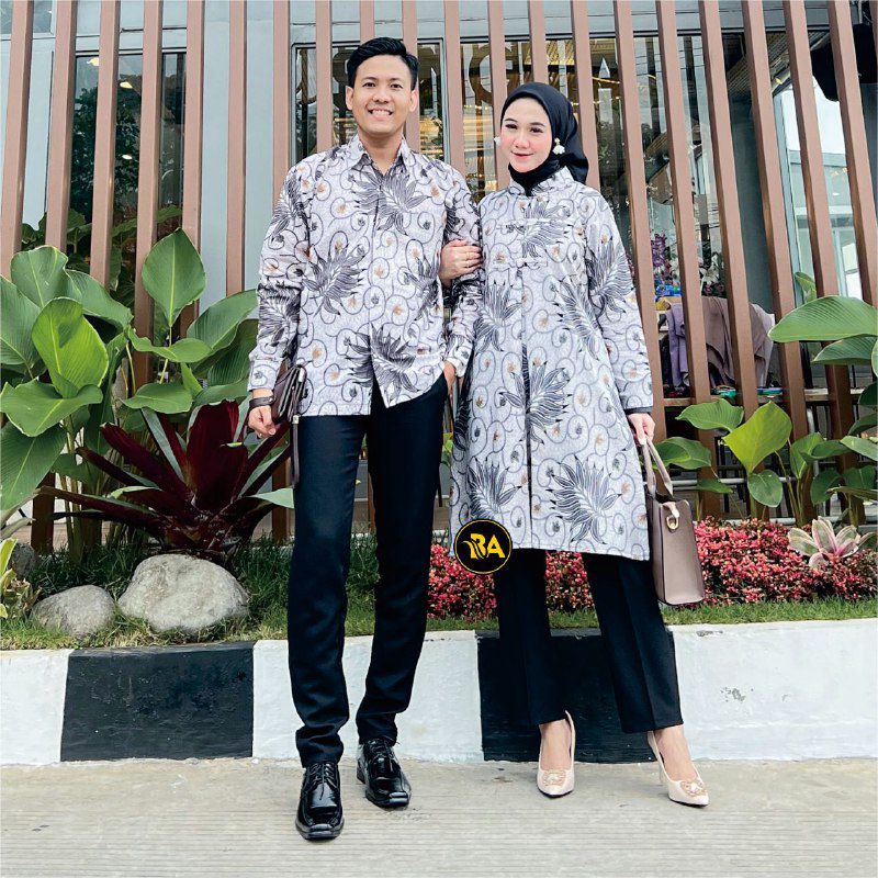 Batik Tunik Couple Modern Set Pakaian Couple Kemeja Batik Pria Batik Couple Jumbo