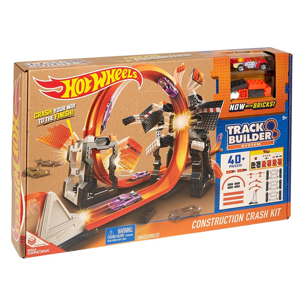 mattel hot wheels track builder track and brick pack playset