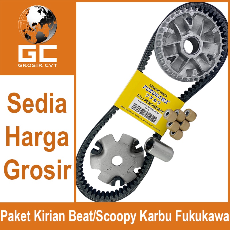 Paket Kirian Rumah Roller Vanbelt KIT Roller Honda Beat Scoopy Spacy Karbu 110 KVY Fukukawa