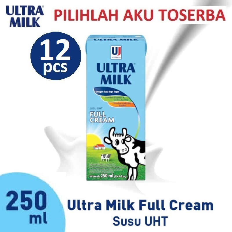 Susu Ultra Full Cream - 250 ml (1 PAKET ISI 12)