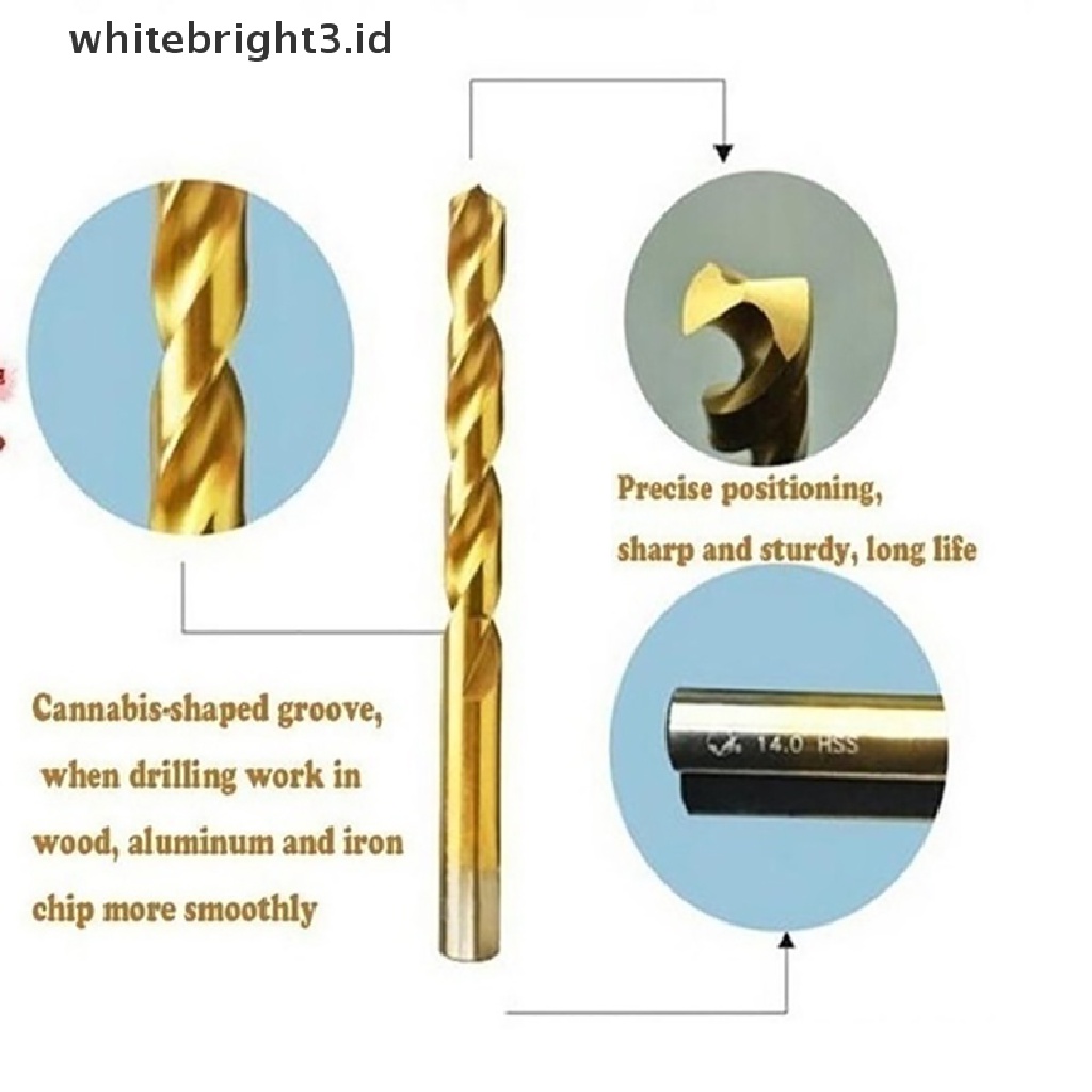 (whitebright3.id) 100 / 50pcs / Set Mata Bor HSS Lapis Titanium