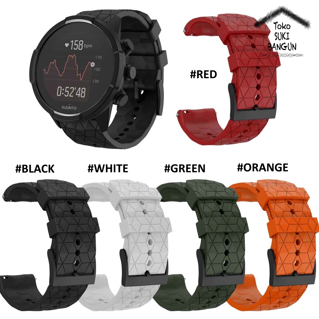 Strap 24mm SUUNTO 9 7 D5 Baro Spartan Ambit 3 PRISMATIC Tali Jam Rubber Silicone Watch Band