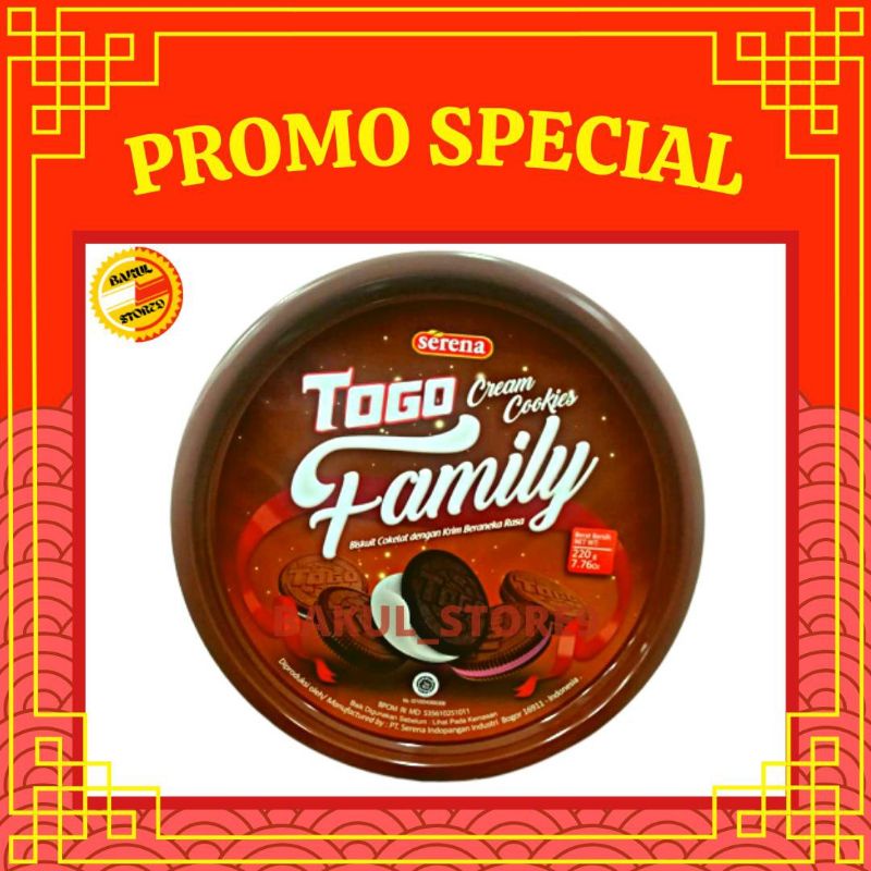 Serena Togo Cream Cookies Family 220 Gr Kemasan Kaleng Termurah