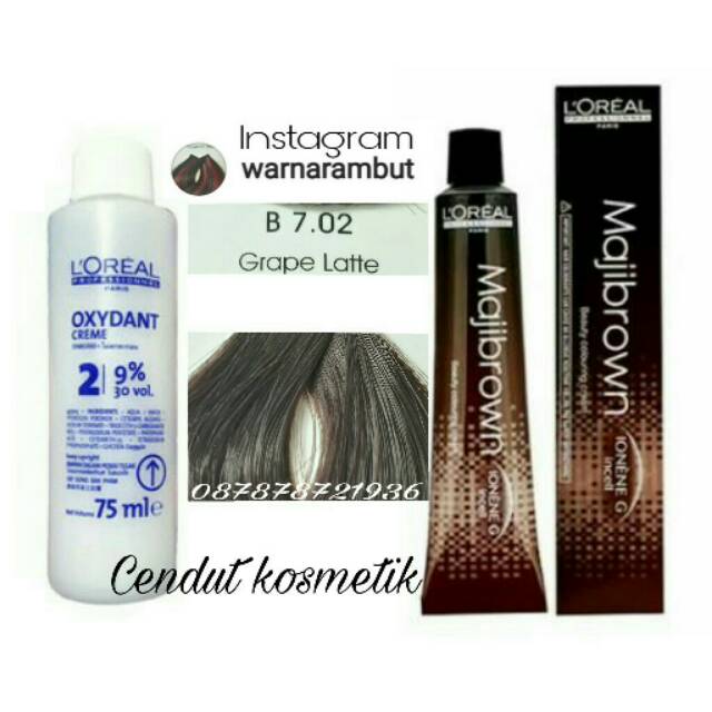 Loreal majibrown B 7.02 / cat rambut / penutup uban