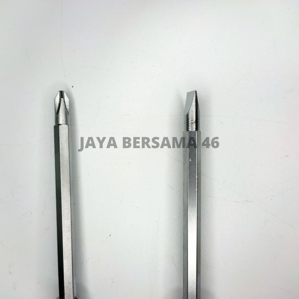 OBENG BOLAK BALIK GAGANG KARET  / OBENG PLUS MINUS 2 WAY MAGNET GAGANG KARET / OBENG KARET MURAH