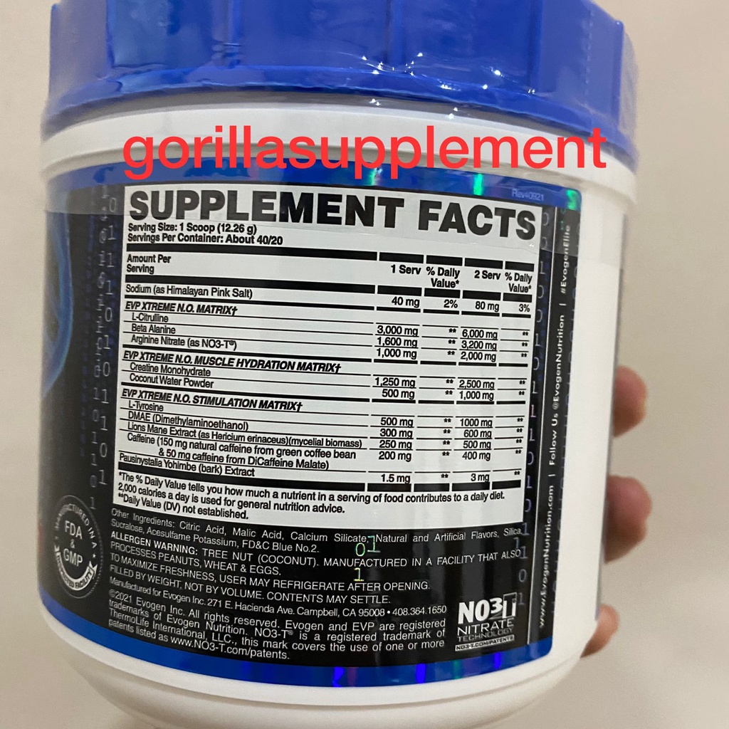 EVOGEN EVP EXTREME 40 Serving Maximum Preworkout Pump PWO