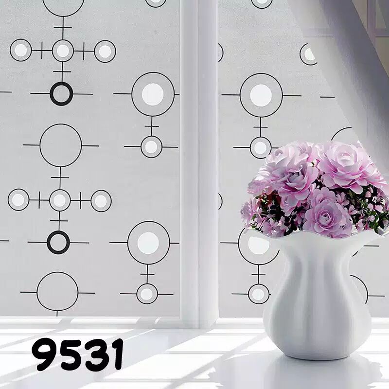 stiker kaca motif bulat target polkadot