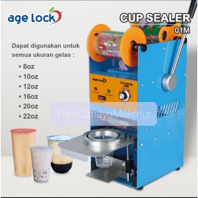 Age Lock Cup Sealer 01M - Alat Mesin Press Gelas Plastik High Cup 22Oz