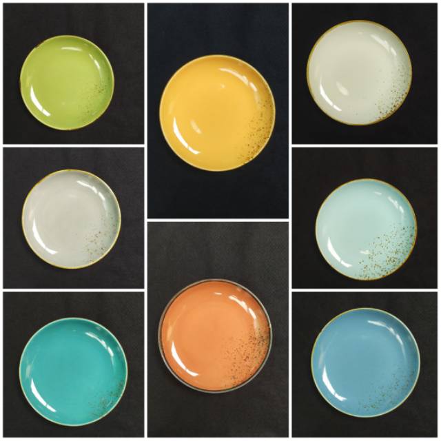 Piring makan keramik tebal motif rustic salad Shopee Piring makan keramik tebal motif rustic salad Shopee