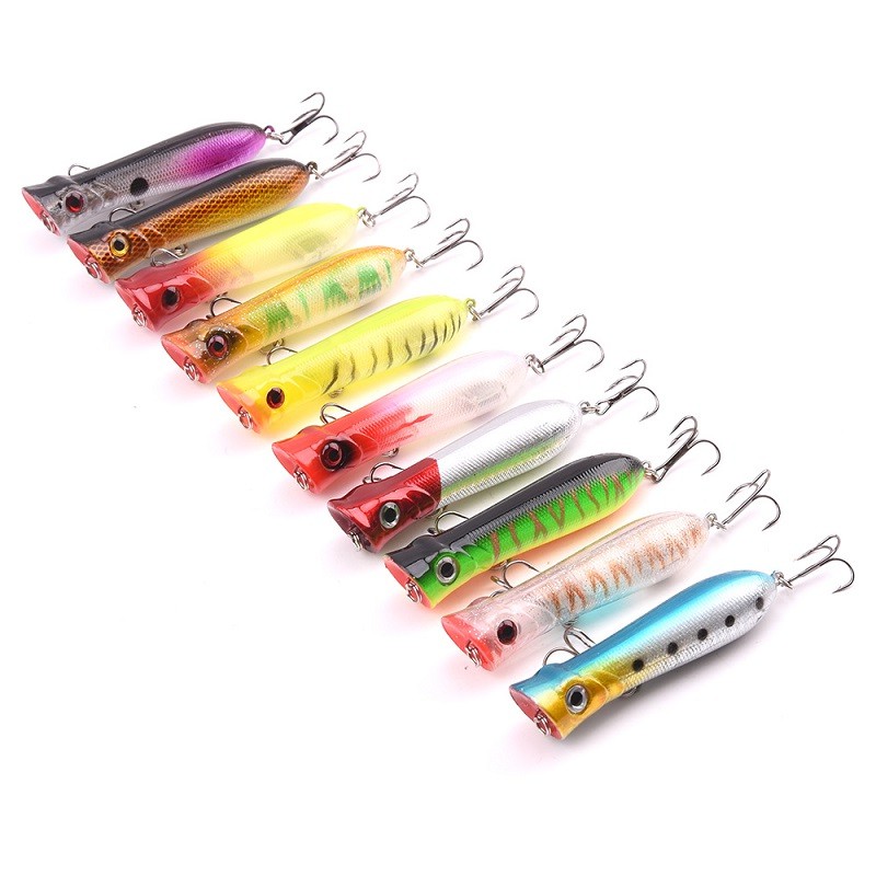 SYFishing 1Pcs Popper Fishing Lure 8cm 12g Swimbait Umpan Pancing Minnow Ikan Bass Wobbler Kail Memancing Tackle