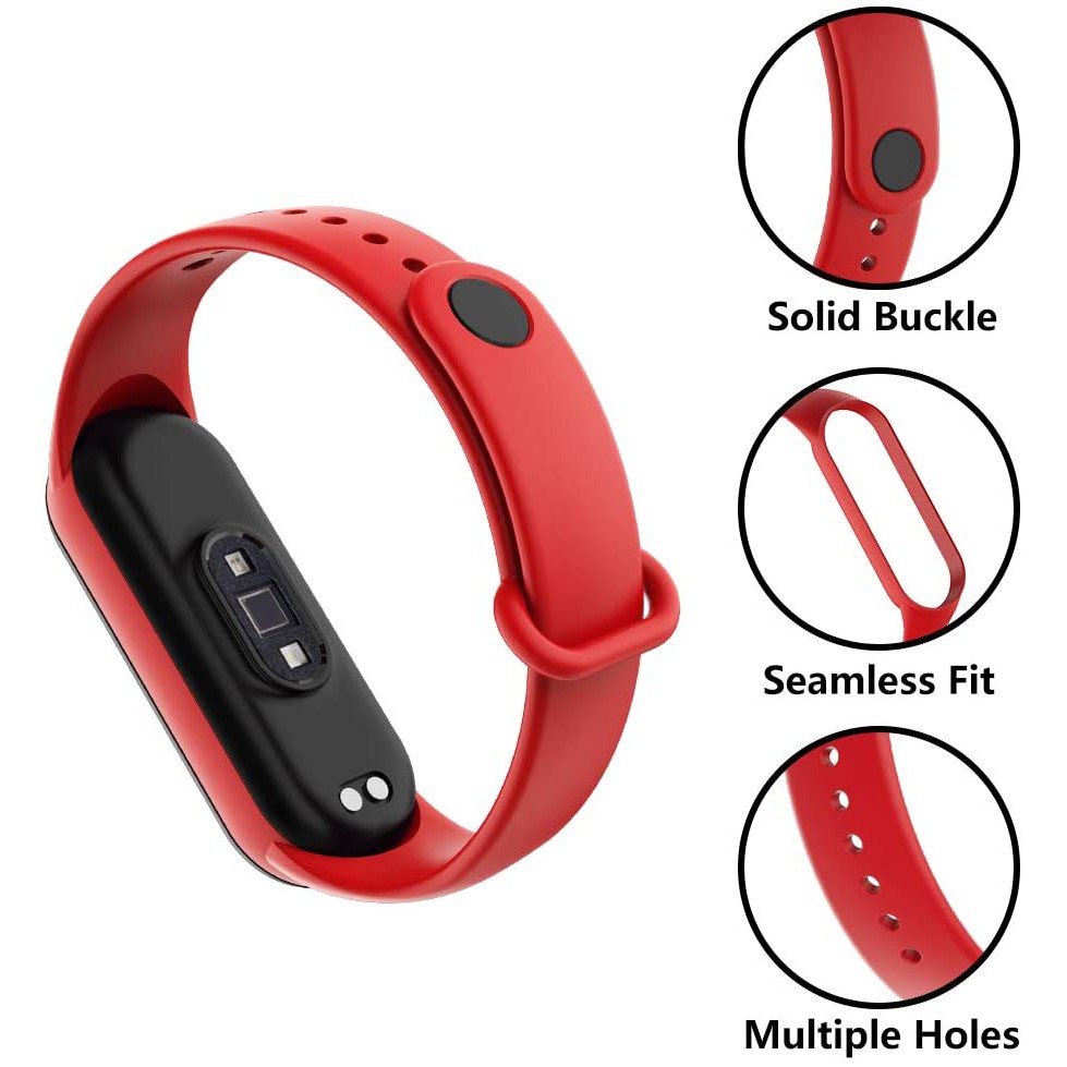 Strap Xiaomi Mi Band 5 &amp; 6 - Replacement Silicone Miband 6 5 Mi Smart Band 6 &amp; 5