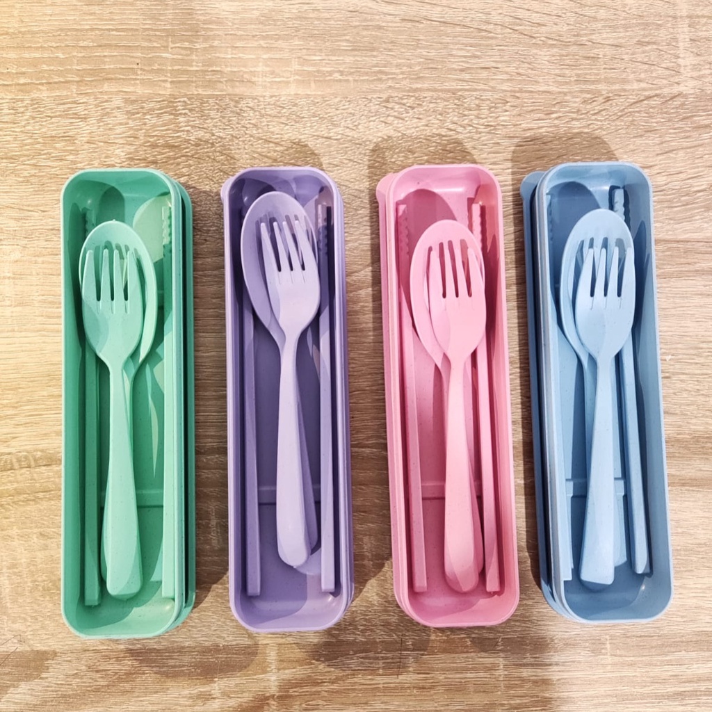 ( BISA COD ) PROMO SET ALAT MAKAN 4 IN 1 / ALAT MAKAN PORTABLE / ALAT MAKAN SET / ALAT MAKAN TRAVELING / TRAVEL CUTLERY WHEAT STRAW TABLEWARE / SET SENDOK,GARPU,SUMPIT DAN TEMPAT / SENDOK GARPU SUMPIT MURAH PASTEL / SATU SET ALAT MAKAN / ALAT MAKAN ANAK