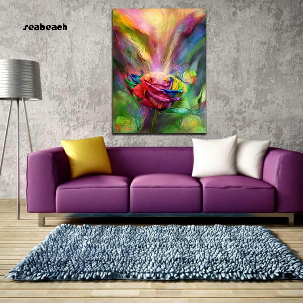 Seabeach Unframed Canvas Painting Wall Art Beauty Rose Home Decor Poster Modern Picture Shopee Indonesia