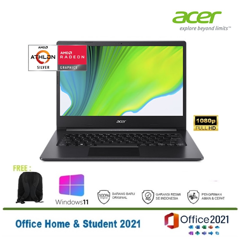 ACER ASPIRE 3 SLIM A314-22 - AMD ATHLON 3050 4GB 256SSD W11+OHS 2021 14.0 - R430 (NX.HVVSN.013)