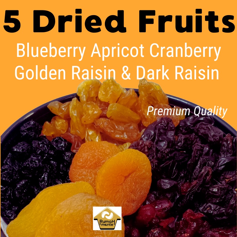 

TRAIL MIX 5 BUAH KERING BLUEBERRY APRICOT CRANBERRY GOLDEN RAISIN DARK RAISIN 1KG (CEMILAN DIET)