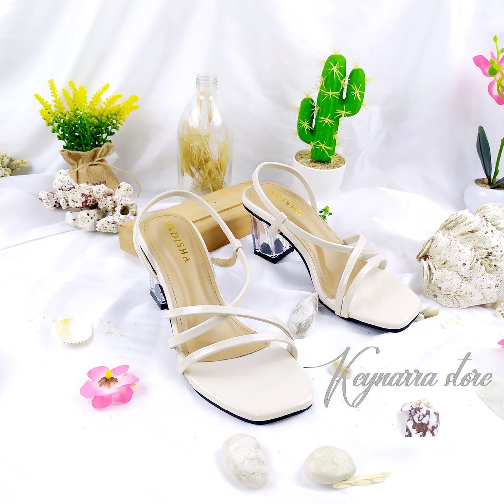 Vadisha  Frizka Sendal Wanita, Sendal Heels/ Sendal Hak Kaca 7cm RN-703 By. Keynarra